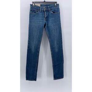 HOLLISTER Men's Blue Denim Slim-Leg Regular-Fit Five-Pocket Jeans SZ 29X30